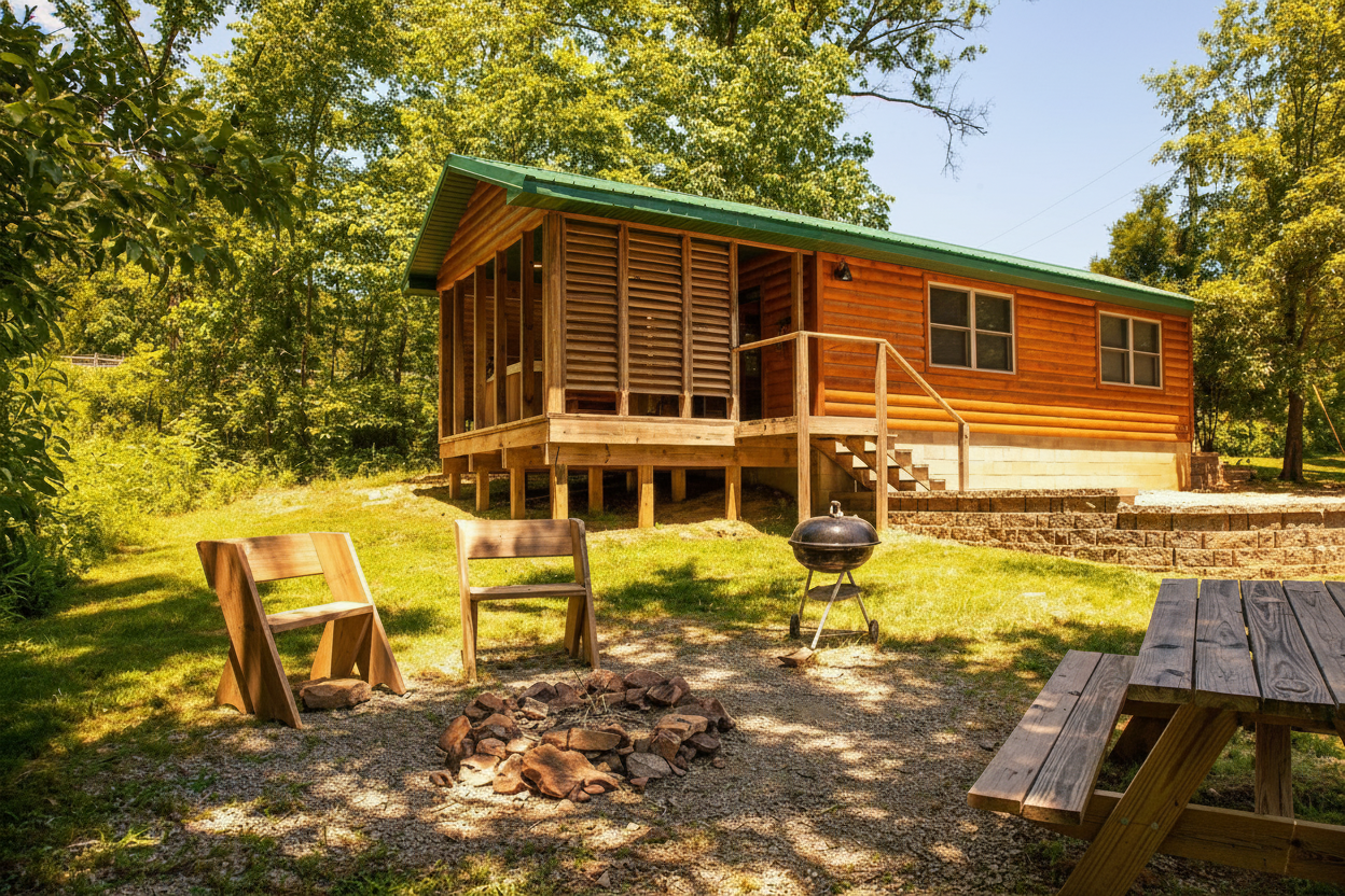 Cabin 6 — sunset-facing deck cabin in Shawnee National Forest